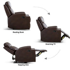Fauteuil de relaxation manuel avec fonction massage et chauffage, 2 porte-gobelets, en tissu respirant