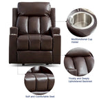 Fauteuil de relaxation manuel avec fonction massage et chauffage, 2 porte-gobelets, en tissu respirant