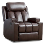 Fauteuil de relaxation manuel avec fonction massage et chauffage, 2 porte-gobelets, en tissu respirant