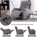 Fauteuil de relaxation manuel avec fonction massage et chauffage, 2 porte-gobelets, en tissu respirant