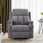 Fauteuil de relaxation manuel avec fonction massage et chauffage, 2 porte-gobelets, en tissu respirant