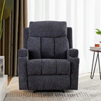 Fauteuil de relaxation manuel avec fonction massage et chauffage, 2 porte-gobelets, en tissu respirant
