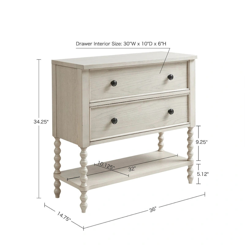 Commode d'appoint Beckett à 2 tiroirs