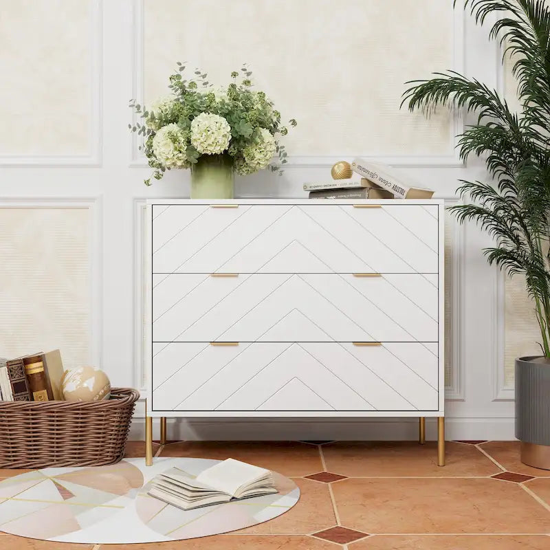 Commode de rangement à 3 tiroirs pour chambre à coucher