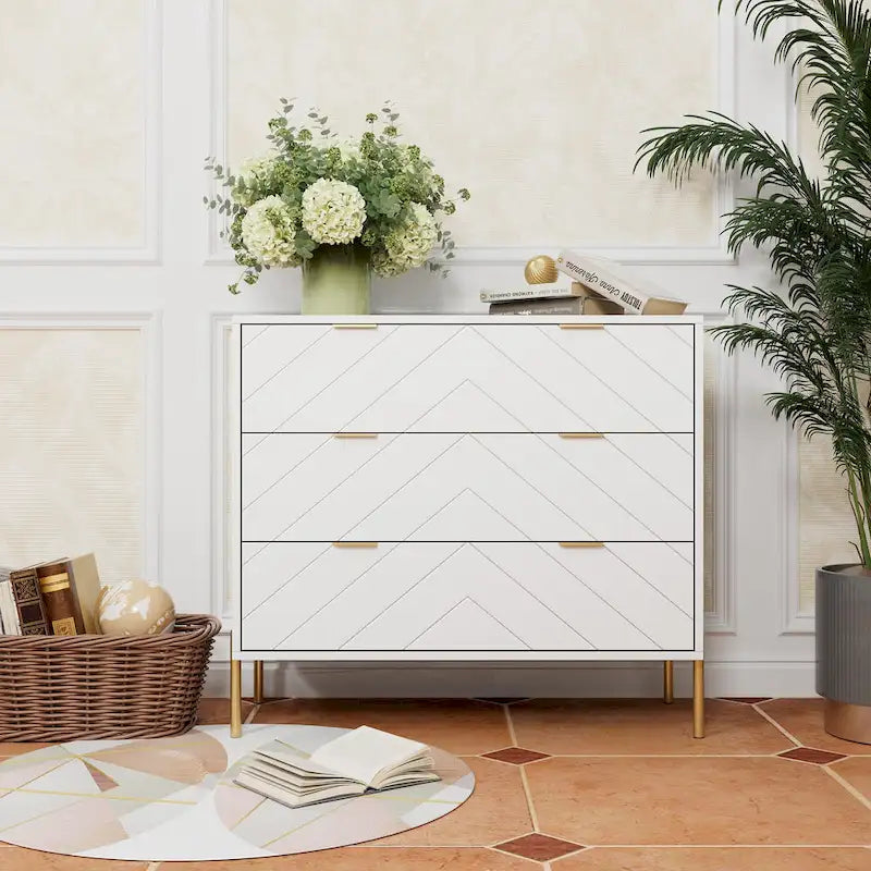 Commode de rangement à 3 tiroirs pour chambre à coucher
