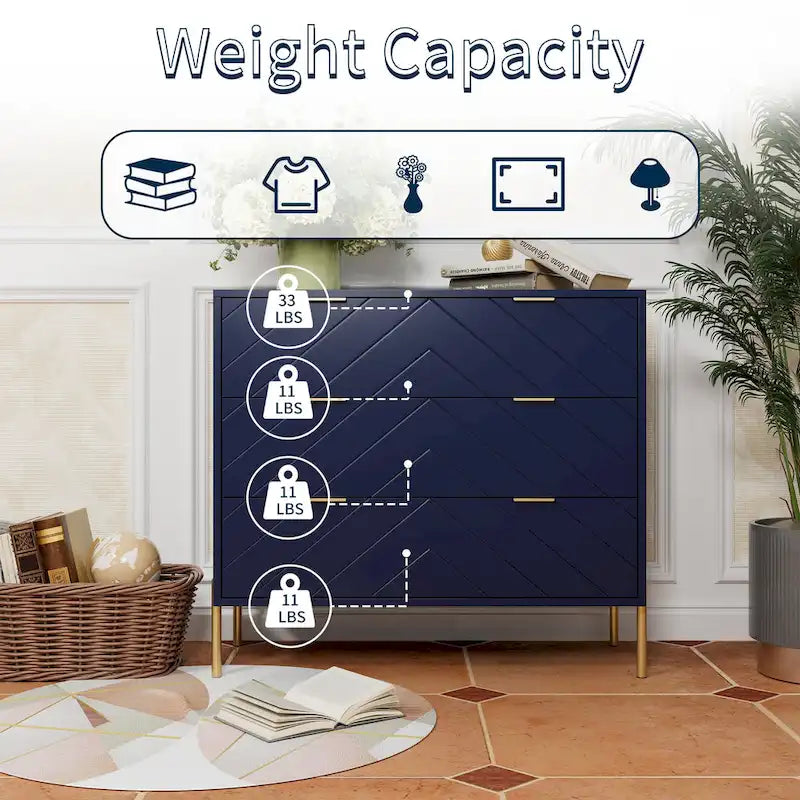 Commode de rangement à 3 tiroirs pour chambre à coucher