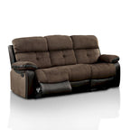 Canapé inclinable en tissu Champion marron de style transitionnel