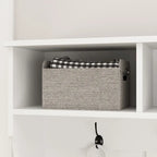 Grand meuble d'entrée avec porte-manteaux, banc à chaussures et rangement inférieur