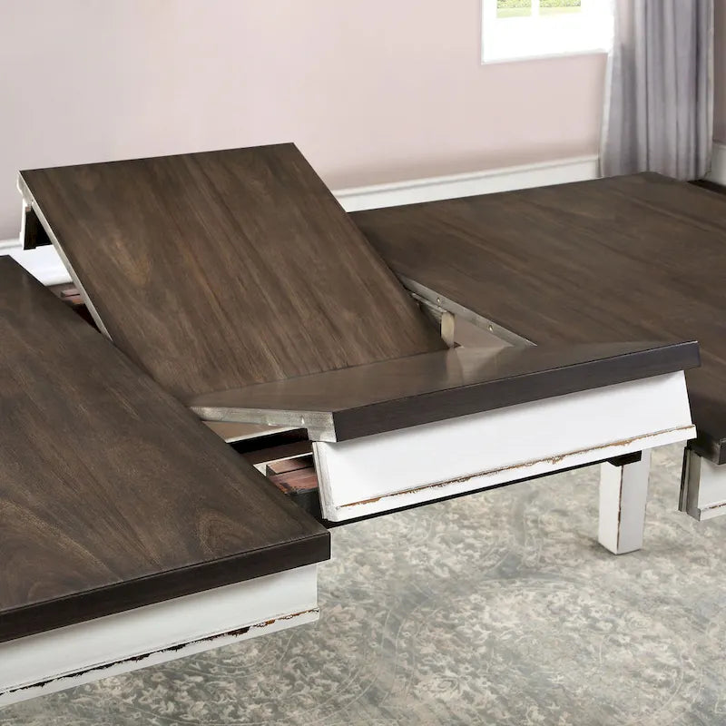 Table à manger extensible Rustic White de 78 po
