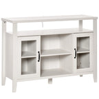 Buffet de ferme, meuble de bar à café avec étagères de rangement, meuble de cuisine avec 2 portes vitrées encadrées