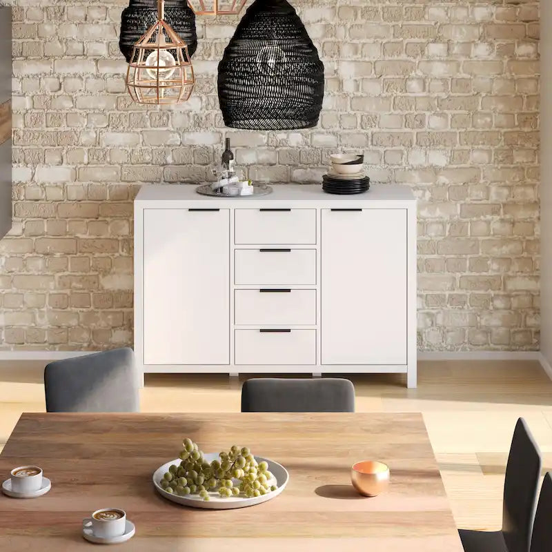 Buffet en bois massif contemporain de 54 po de largeur - 18P x 54L x 36H