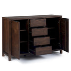Buffet en bois massif contemporain de 54 po de largeur - 18P x 54L x 36H