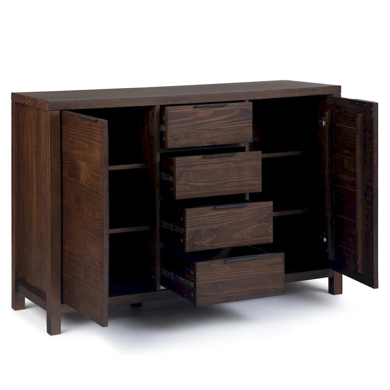 Buffet en bois massif contemporain de 54 po de largeur - 18P x 54L x 36H