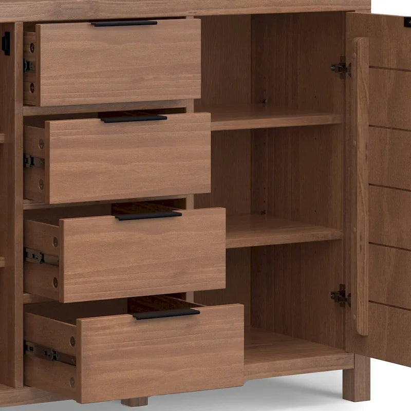 Buffet en bois massif contemporain de 54 po de largeur - 18P x 54L x 36H