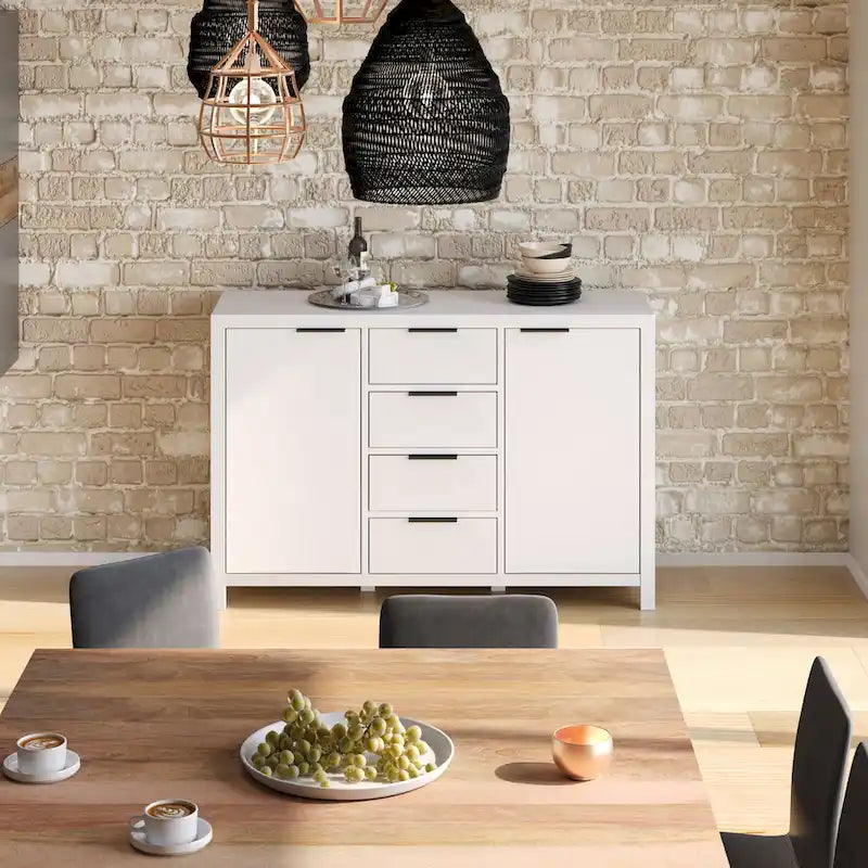 Buffet en bois massif contemporain de 54 po de largeur - 18P x 54L x 36H