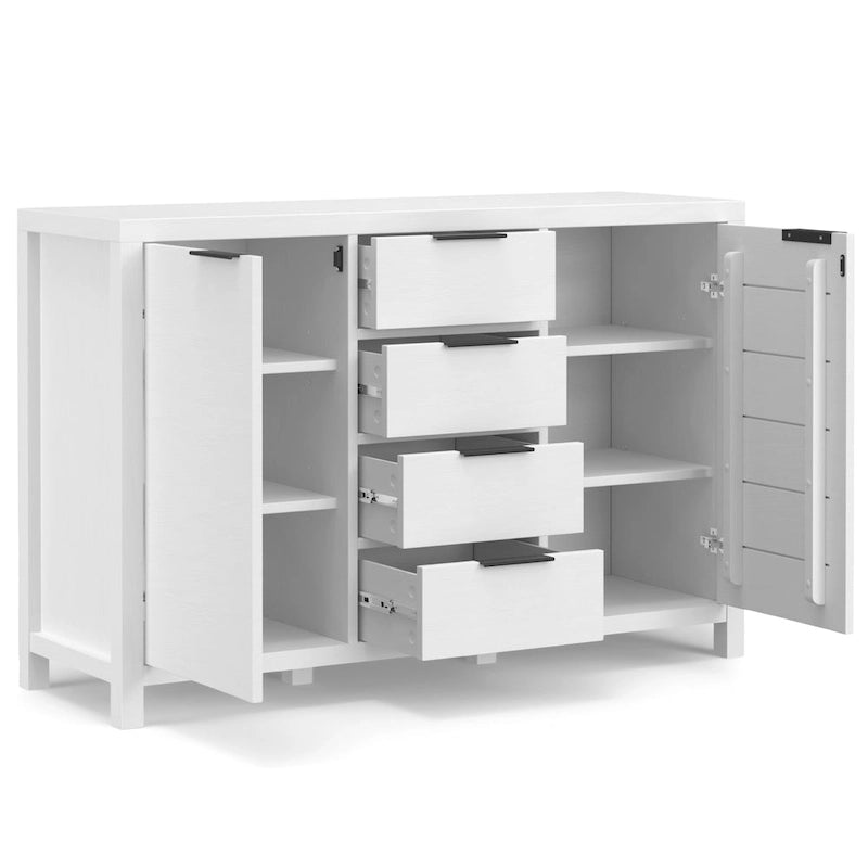 Buffet en bois massif contemporain de 54 po de largeur - 18P x 54L x 36H