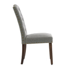 Chaises de salle à manger capitonnées à haut dossier en tissu avec garniture cloutée, lot de 2