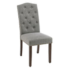 Chaises de salle à manger capitonnées à haut dossier en tissu avec garniture cloutée, lot de 2