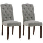 Chaises de salle à manger capitonnées à haut dossier en tissu avec garniture cloutée, lot de 2