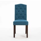 Chaises de salle à manger capitonnées à haut dossier en tissu avec garniture cloutée, lot de 2