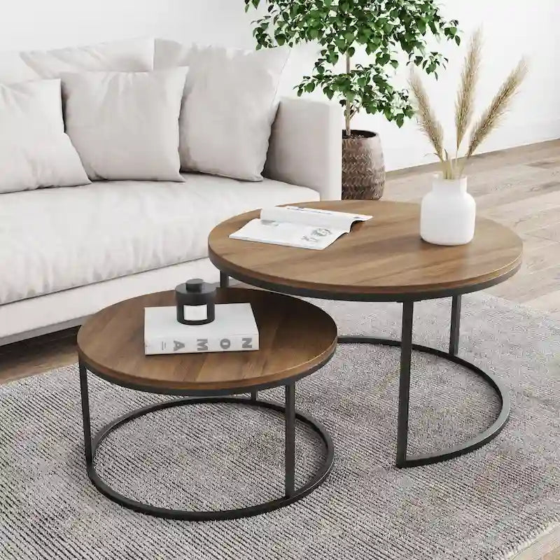 Tables basses gigognes rondes (lot de 2)