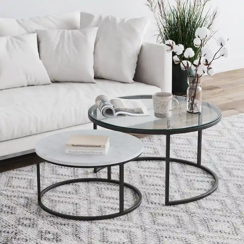 Tables basses gigognes rondes (lot de 2)