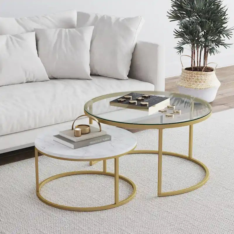 Tables basses gigognes rondes (lot de 2)