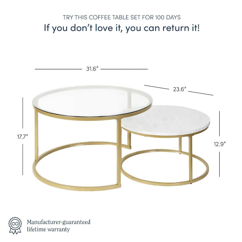 Tables basses gigognes rondes (lot de 2)