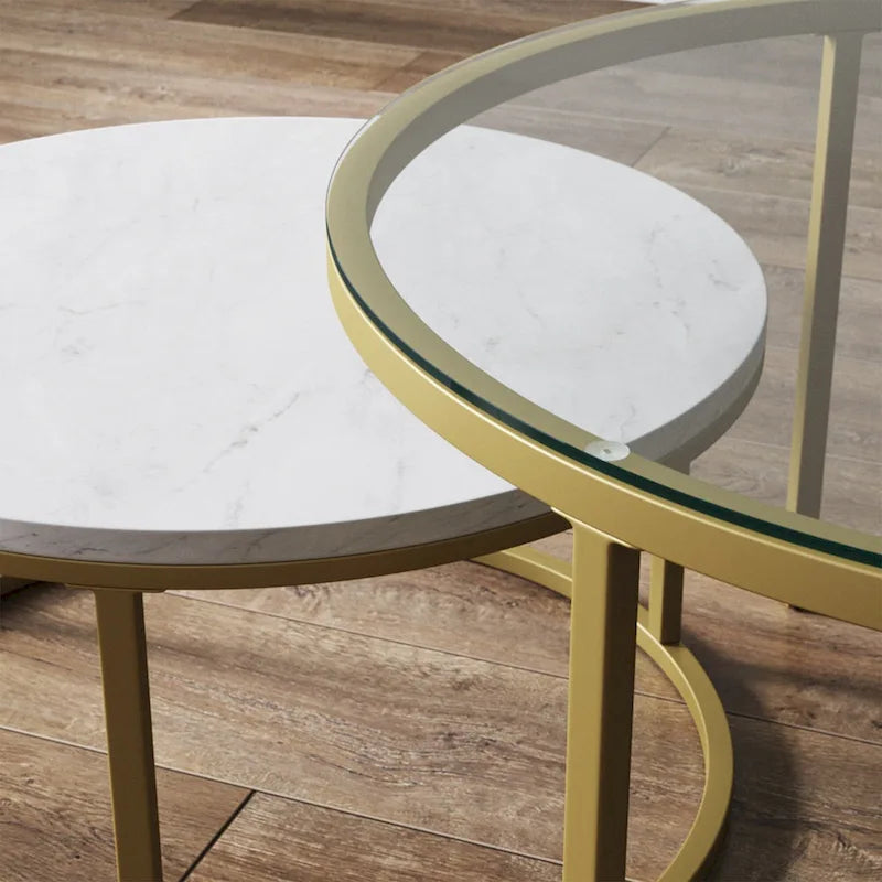Tables basses gigognes rondes (lot de 2)