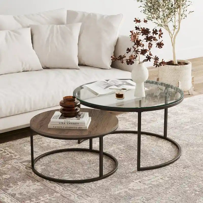Tables basses gigognes rondes (lot de 2)