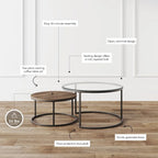 Tables basses gigognes rondes (lot de 2)