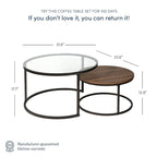 Tables basses gigognes rondes (lot de 2)