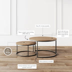 Tables basses gigognes rondes (lot de 2)