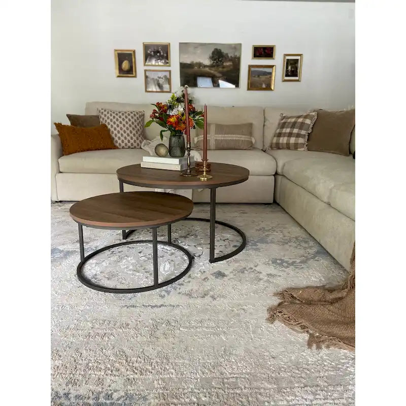 Tables basses gigognes rondes (lot de 2)