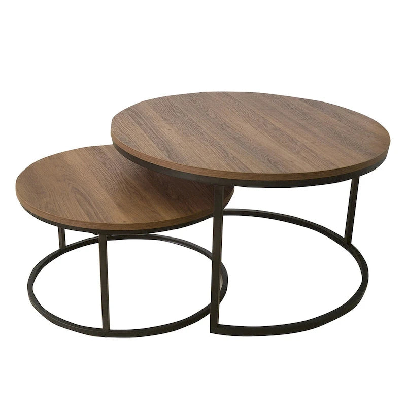 Tables basses gigognes rondes (lot de 2)