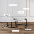 Tables basses gigognes rondes (lot de 2)
