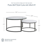 Tables basses gigognes rondes (lot de 2)