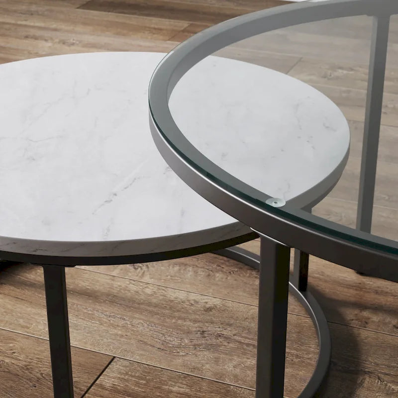 Tables basses gigognes rondes (lot de 2)