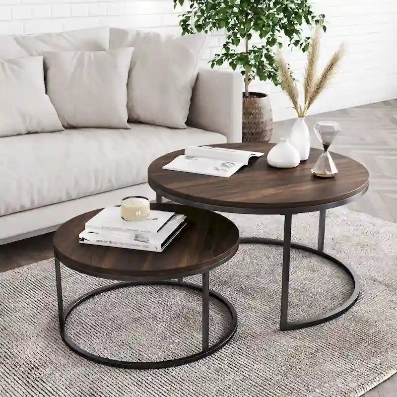 Tables basses gigognes rondes (lot de 2)
