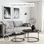 Tables basses gigognes rondes (lot de 2)