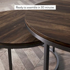 Tables basses gigognes rondes (lot de 2)