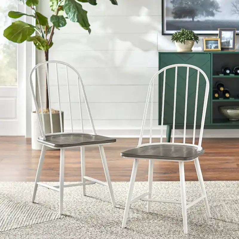 Chaises de salle à manger à barreaux Milo techniques mixtes (Lot de 2)