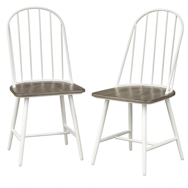 Chaises de salle à manger à barreaux Milo techniques mixtes (Lot de 2)