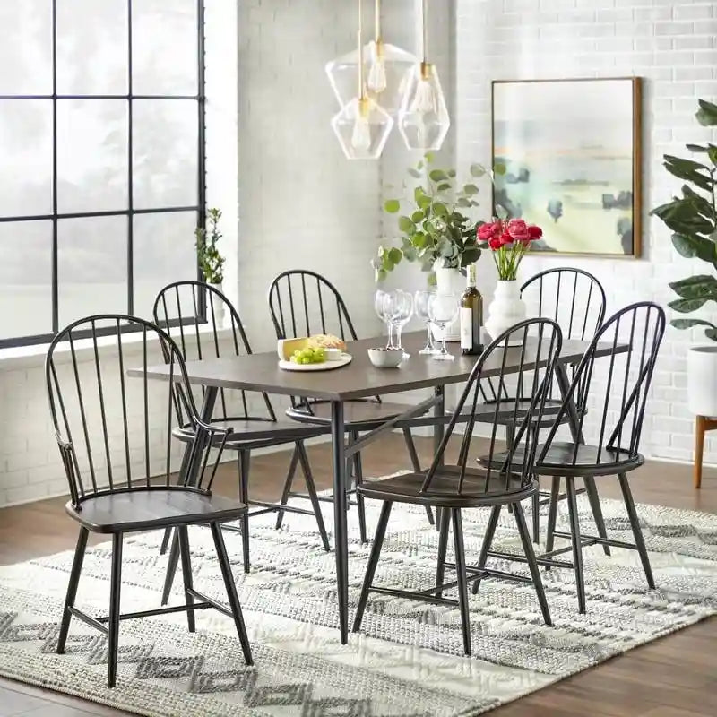 Chaises de salle à manger à barreaux Milo techniques mixtes (Lot de 2)