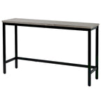 Ensemble Table de bar/comptoir extra longue avec 3 tabourets, Ensemble de cuisine de pub, Table d'appoint avec repose-pieds