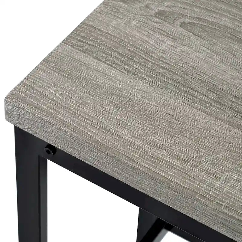 Ensemble Table de bar/comptoir extra longue avec 3 tabourets, Ensemble de cuisine de pub, Table d'appoint avec repose-pieds