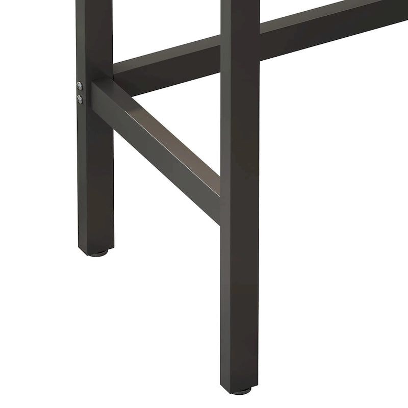 Ensemble Table de bar/comptoir extra longue avec 3 tabourets, Ensemble de cuisine de pub, Table d'appoint avec repose-pieds