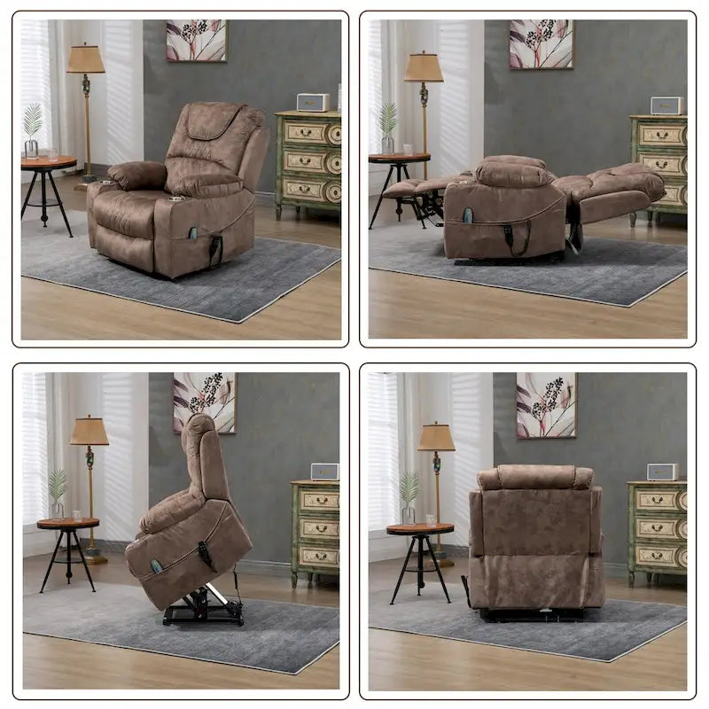 Fauteuil inclinable et releveur électrique haut de gamme avec double moteur à contrôle indépendant, grand format avec inclinaison à plat à 180°