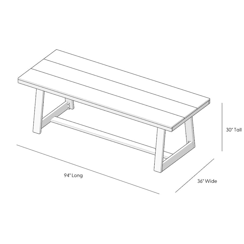 Table de conférence/salle à manger classique en bois massif - 94