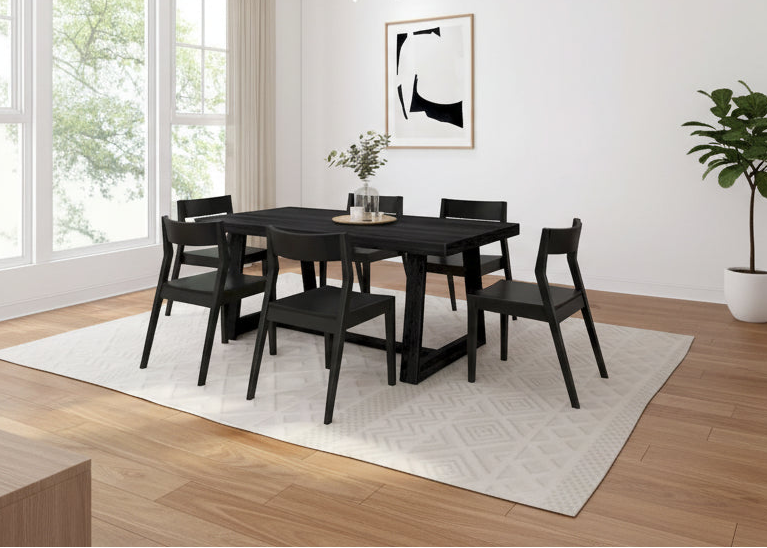 Plank and Beam 72 Classic Solid Wood Table and Chairs Dining Set